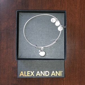 Silver Alex and Ani Apple Bracelet
